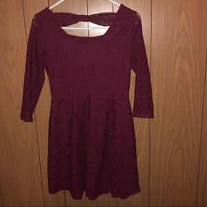 Maroon lace dress